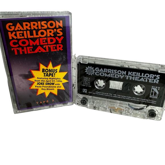 Garrison Keillor Comedy Theater Joke Show Tape 3 High Bridge Cassette Tape Vtg - Picture 1 of 7